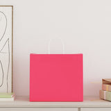 Vidaxl papieren zakken 250 st met hengsels 32x22x28 cm roze