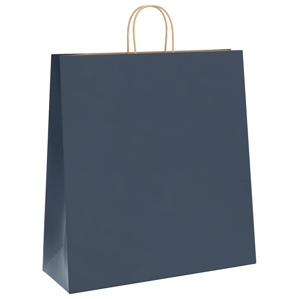 Vidaxl papieren zakken 250 st met hengsels 45x17x48 cm blauw