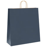Vidaxl papieren zakken 250 st met hengsels 45x17x48 cm blauw