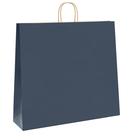 Vidaxl papieren zakken 250 st met hengsels 54x15x49 cm blauw