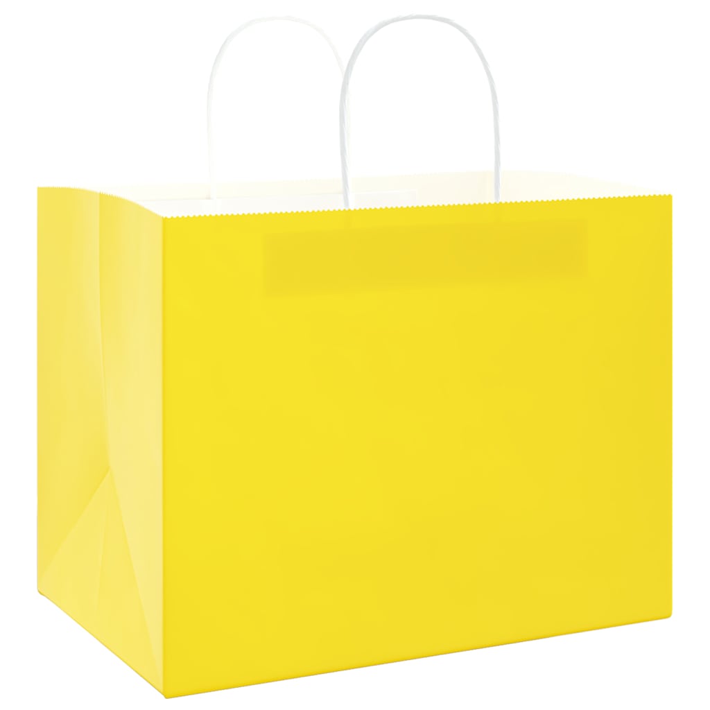 Vidaxl papieren zakken 250 st met hengsels 32x22x24 cm geel