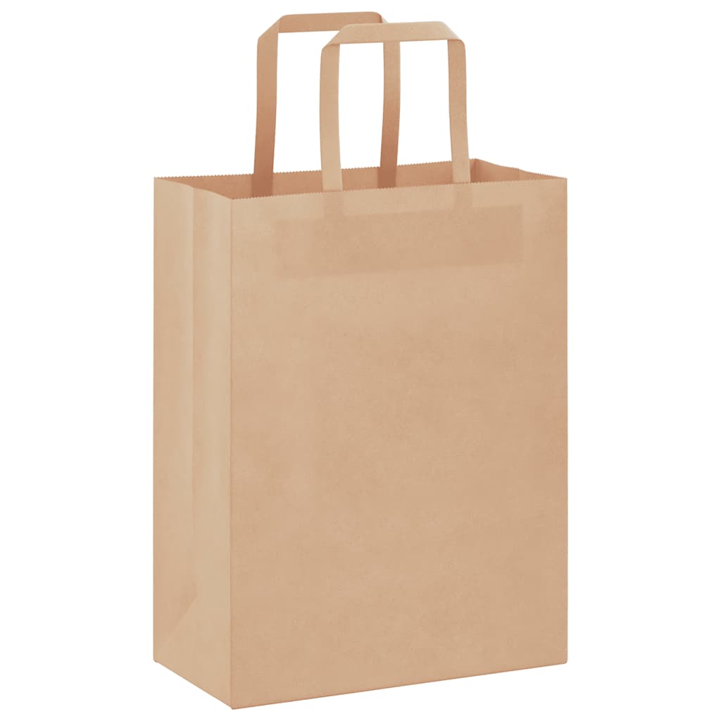 Vidaxl papieren zakken 50 st met hengsels 21x11x28 cm bruin