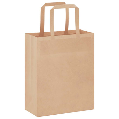 Vidaxl papieren zakken 250 st met hengsels 18x8x22 cm bruin