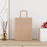 Vidaxl papieren zakken 250 st met hengsels 21x11x28 cm bruin