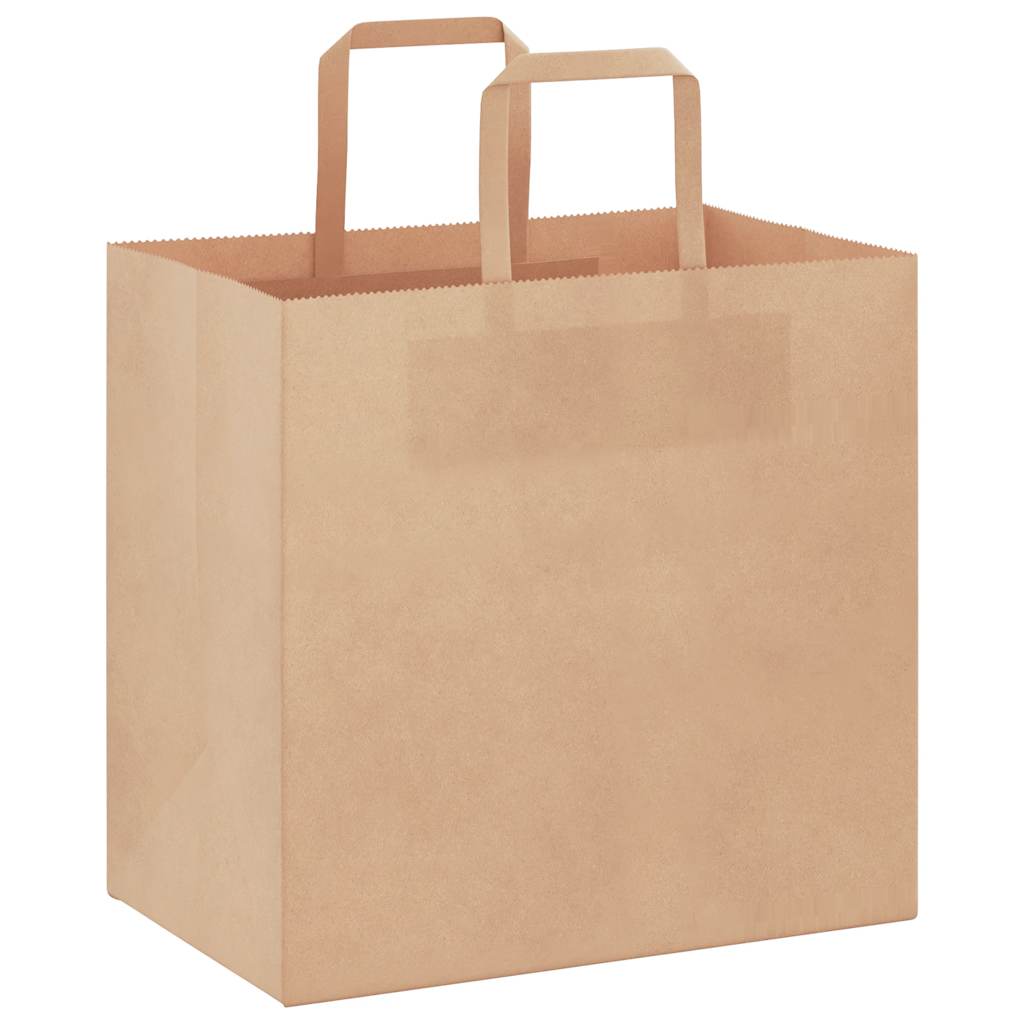 Vidaxl papieren zakken 250 st met hengsels 26x17x25 cm bruin