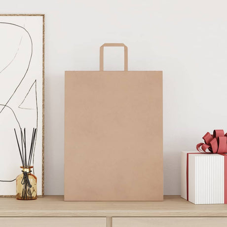 Vidaxl papieren zakken 250 st met hengsels 32x12x42 cm bruin