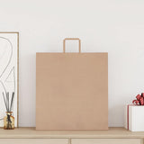 Vidaxl papieren zakken 250 st met hengsels 45x17x48 cm bruin
