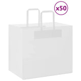 Vidaxl papieren zakken 50 st met hengsels 32x22x28 cm wit