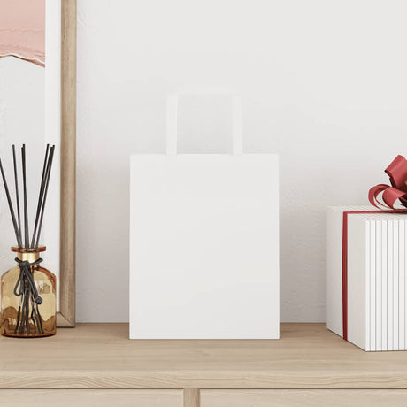Vidaxl papieren zakken 250 st met hengsels 18x8x22 cm wit