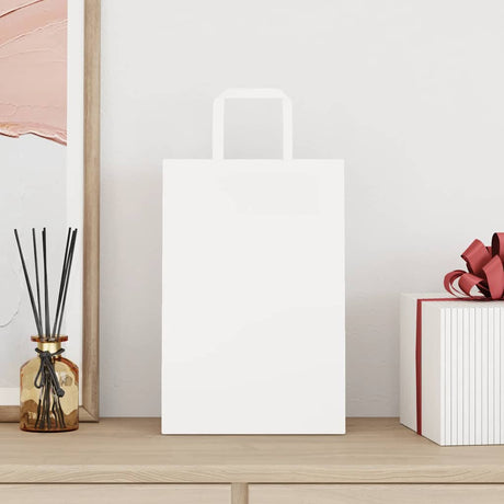 Vidaxl papieren zakken 250 st met hengsels 21x11x31 cm wit