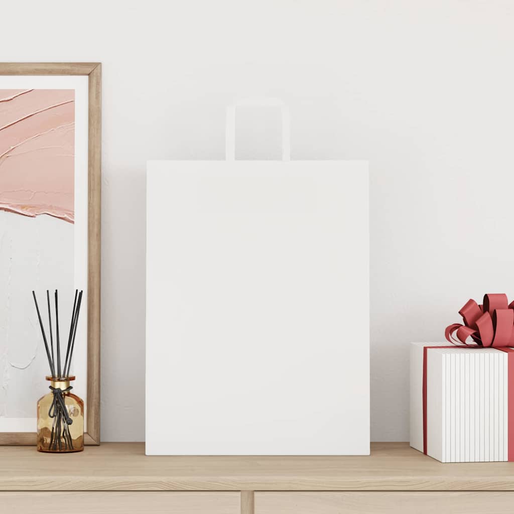Vidaxl papieren zakken 250 st met hengsels 32x12x42 cm wit