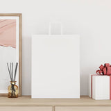 Vidaxl papieren zakken 250 st met hengsels 32x12x42 cm wit