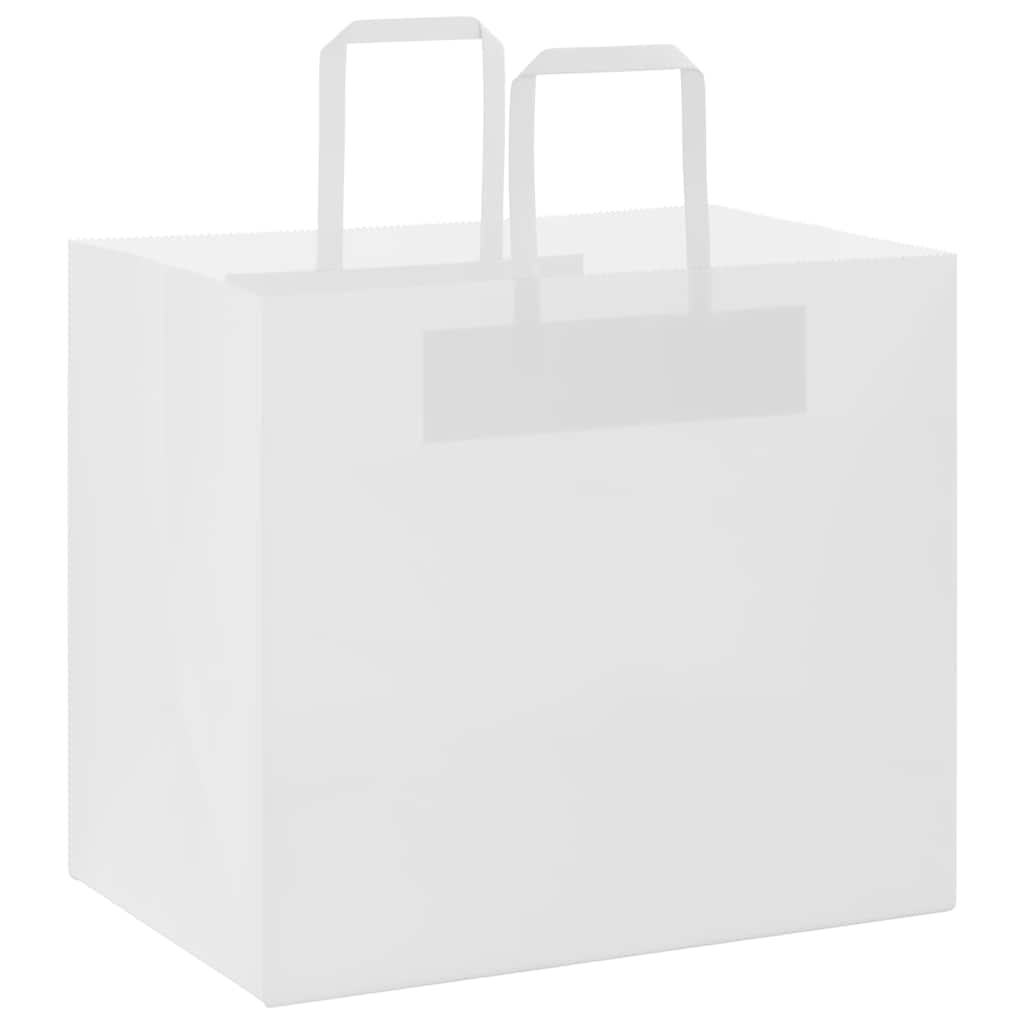 Vidaxl papieren zakken 250 st met hengsels 32x22x28 cm wit