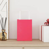 Vidaxl papieren zakken 250 st met hengsels 15x8x21 cm roze