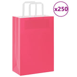 Vidaxl papieren zakken 250 st met hengsels 21x11x31 cm roze
