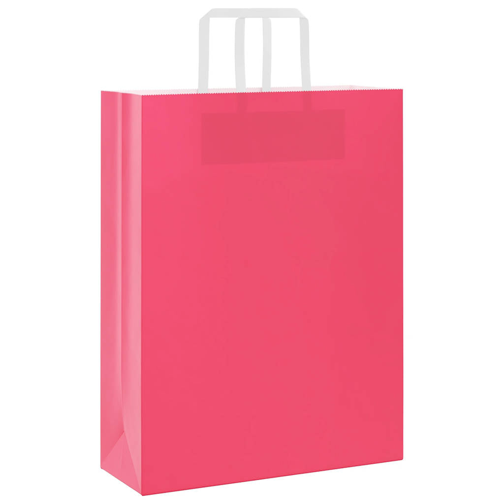Vidaxl papieren zakken 250 st met hengsels 32x12x42 cm roze