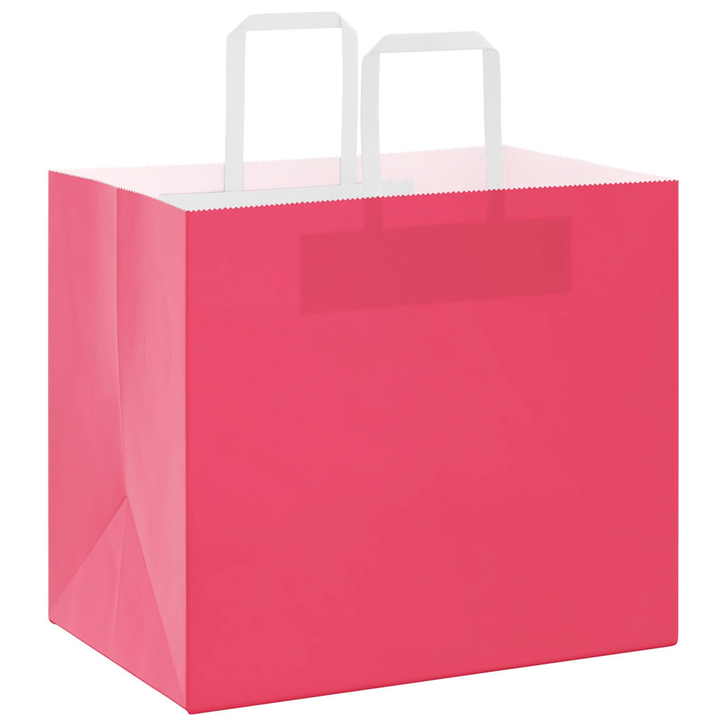 Vidaxl papieren zakken 250 st met hengsels 32x22x28 cm roze