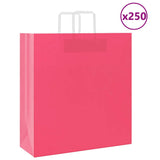 Vidaxl papieren zakken 250 st met hengsels 45x17x48 cm roze