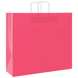 Vidaxl papieren zakken 250 st met hengsels 54x15x49 cm roze