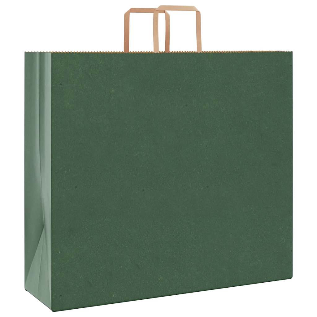 Vidaxl papieren zakken 250 st met hengsels 54x15x49 cm groen