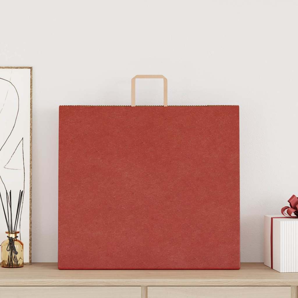 Vidaxl papieren zakken 250 st met hengsels 54x15x49 cm rood