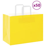 Vidaxl papieren zakken 50 st met hengsels 32x17x25 cm geel