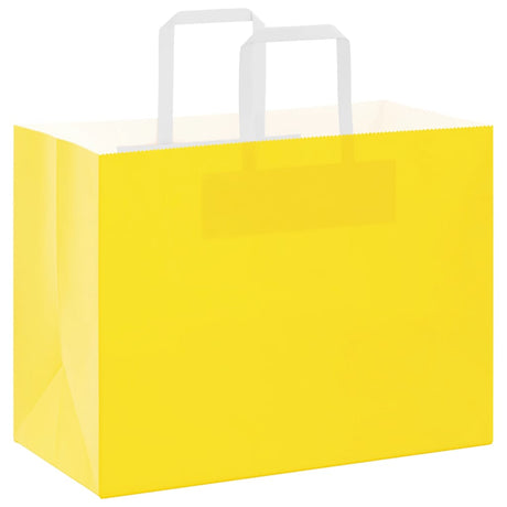 Vidaxl papieren zakken 50 st met hengsels 32x17x25 cm geel