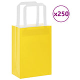 Vidaxl papieren zakken 250 st met hengsels 15x8x21 cm geel