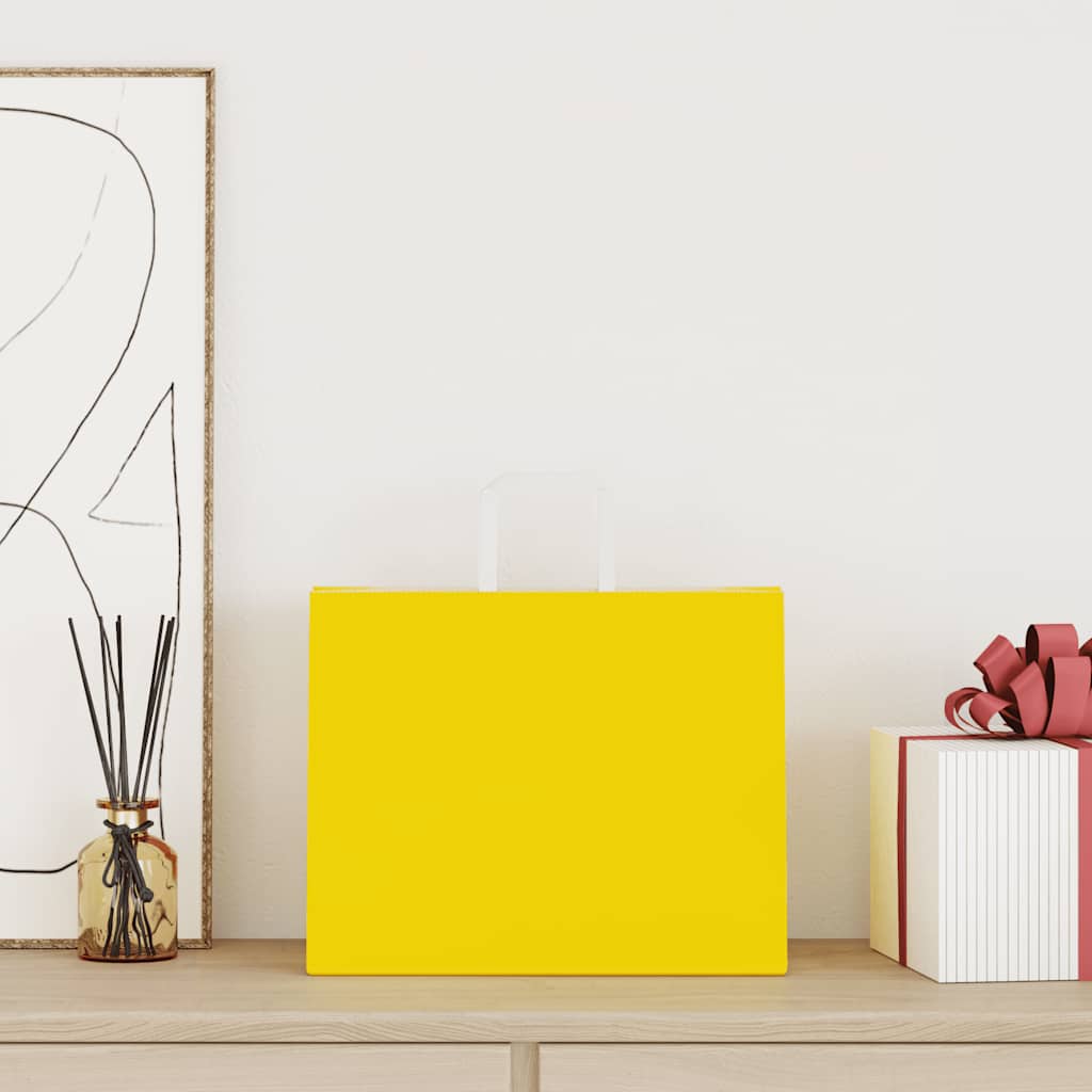 Vidaxl papieren zakken 250 st met hengsels 32x22x24 cm geel