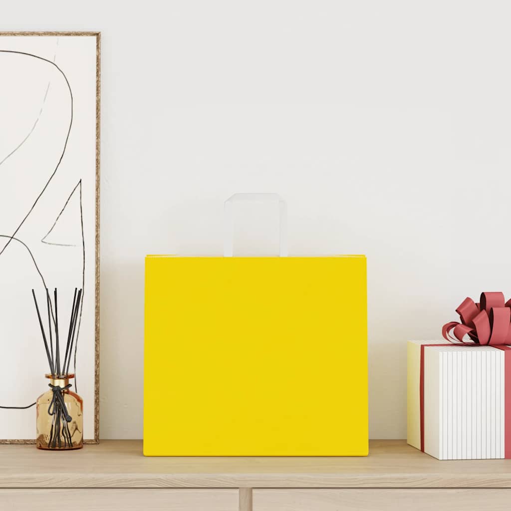 Vidaxl papieren zakken 250 st met hengsels 32x22x28 cm geel