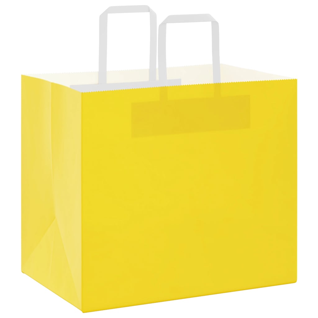 Vidaxl papieren zakken 250 st met hengsels 32x22x28 cm geel