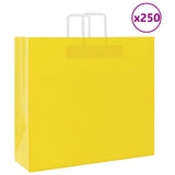 Vidaxl papieren zakken 250 st met hengsels 54x15x49 cm geel