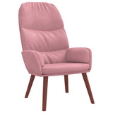 Vidaxl relaxstoel met voetenbank fluweel roze