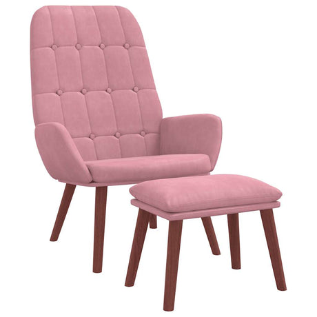 Vidaxl relaxstoel met voetenbank fluweel roze