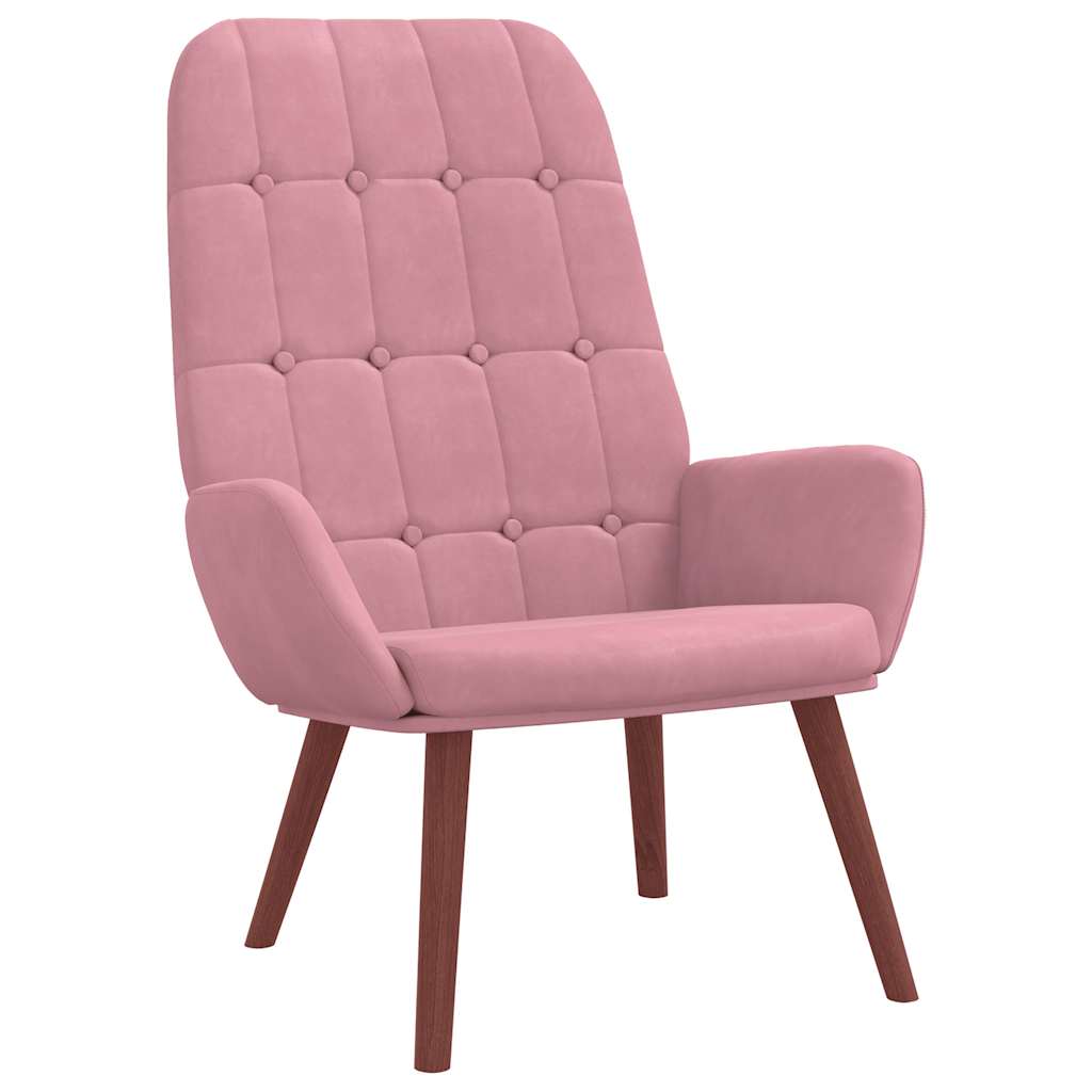 Vidaxl relaxstoel met voetenbank fluweel roze