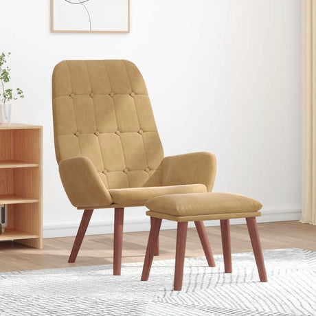 Vidaxl relaxstoel met voetenbank fluweel bruin