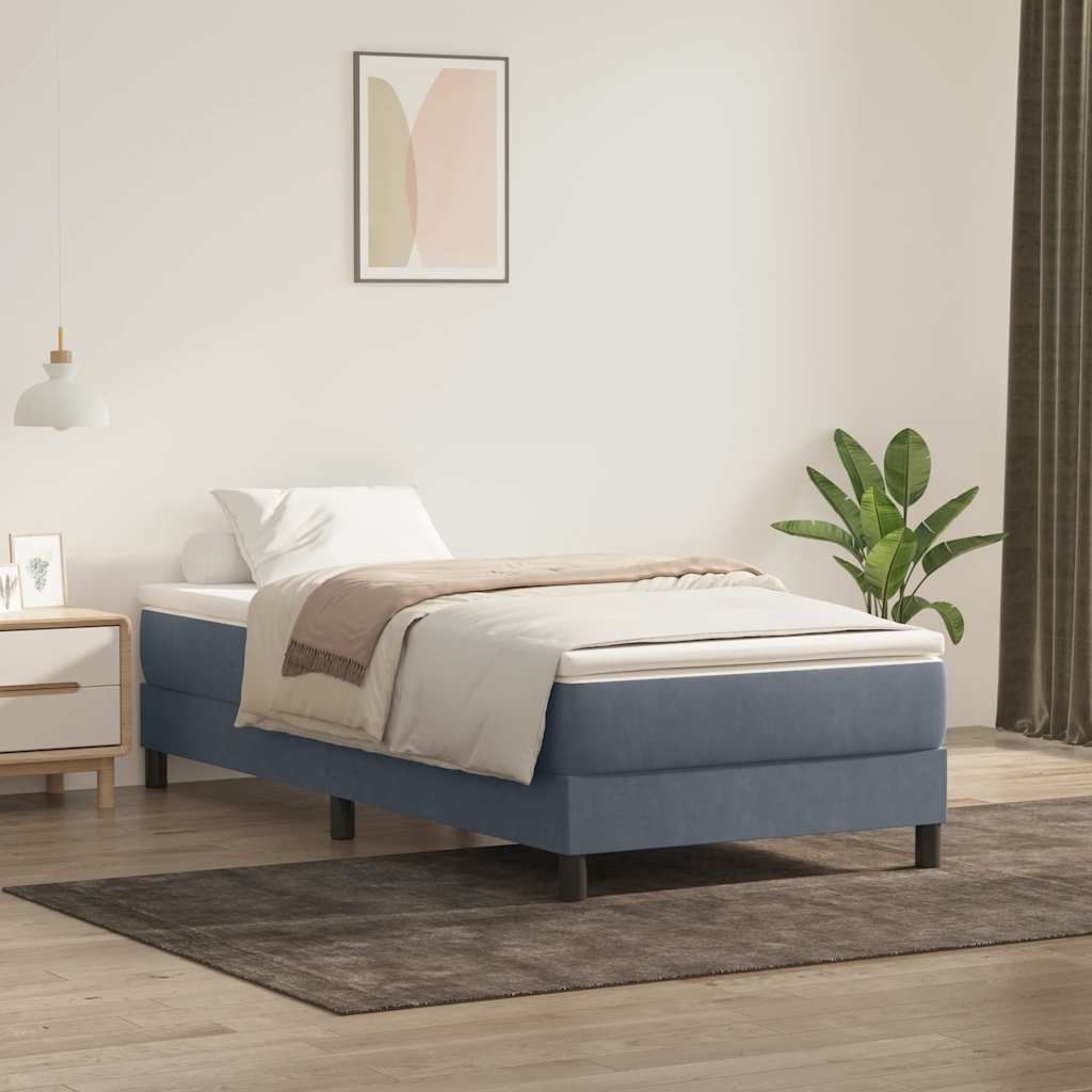 Vidaxl boxspring zonder matras fluweel donkergrijs 90x220 cm