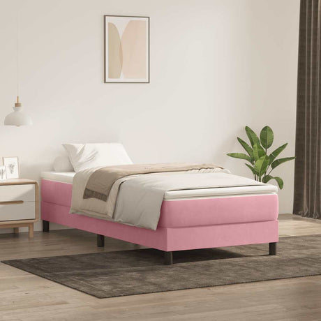 Vidaxl boxspring zonder matras fluweel roze 90x220 cm