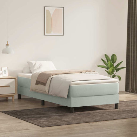 Vidaxl boxspring zonder matras fluweel lichtgrijs 100x220 cm