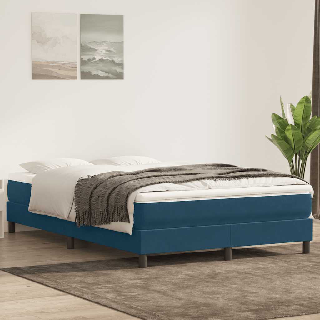 Vidaxl boxspring zonder matras fluweel donkerblauw 140x220 cm