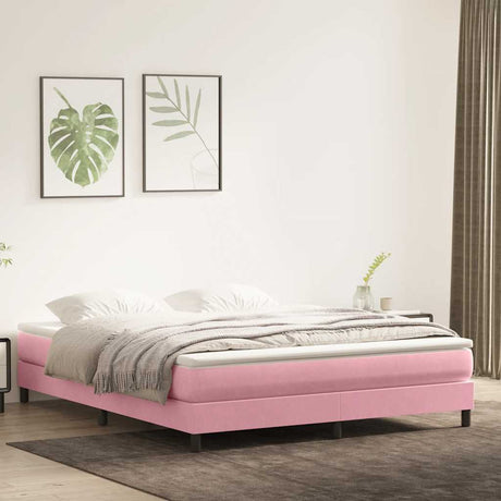 Vidaxl boxspringbed zonder matras 180x220 cm fluweel roze