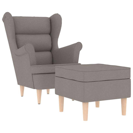 Vidaxl fauteuil met voetenbankje stof taupe