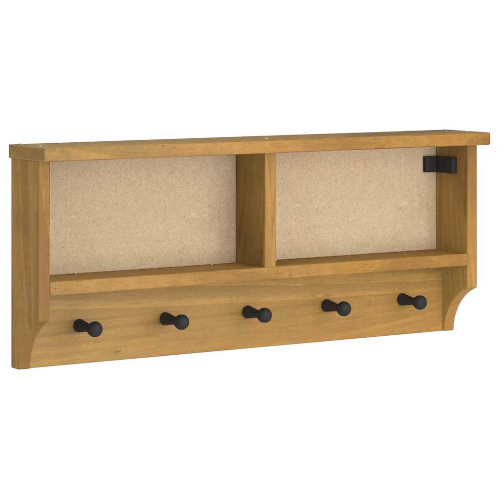 Vidaxl wandkapstok sandnes 87x12x35 cm massief grenenhout