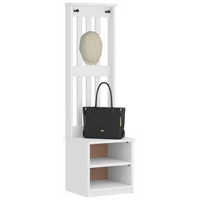 Vidaxl kapstok sandnes wit 45x40x159,5 cm massief grenenhout