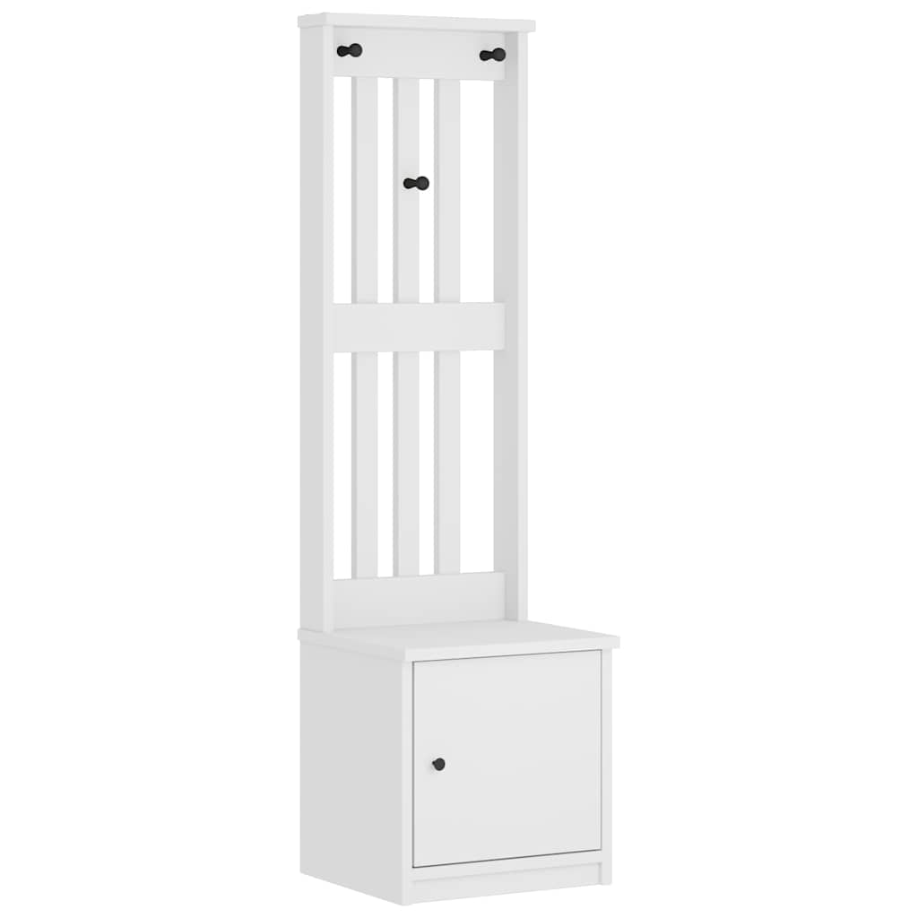 Vidaxl kapstok sandnes wit 45x40x159,5 cm massief grenenhout