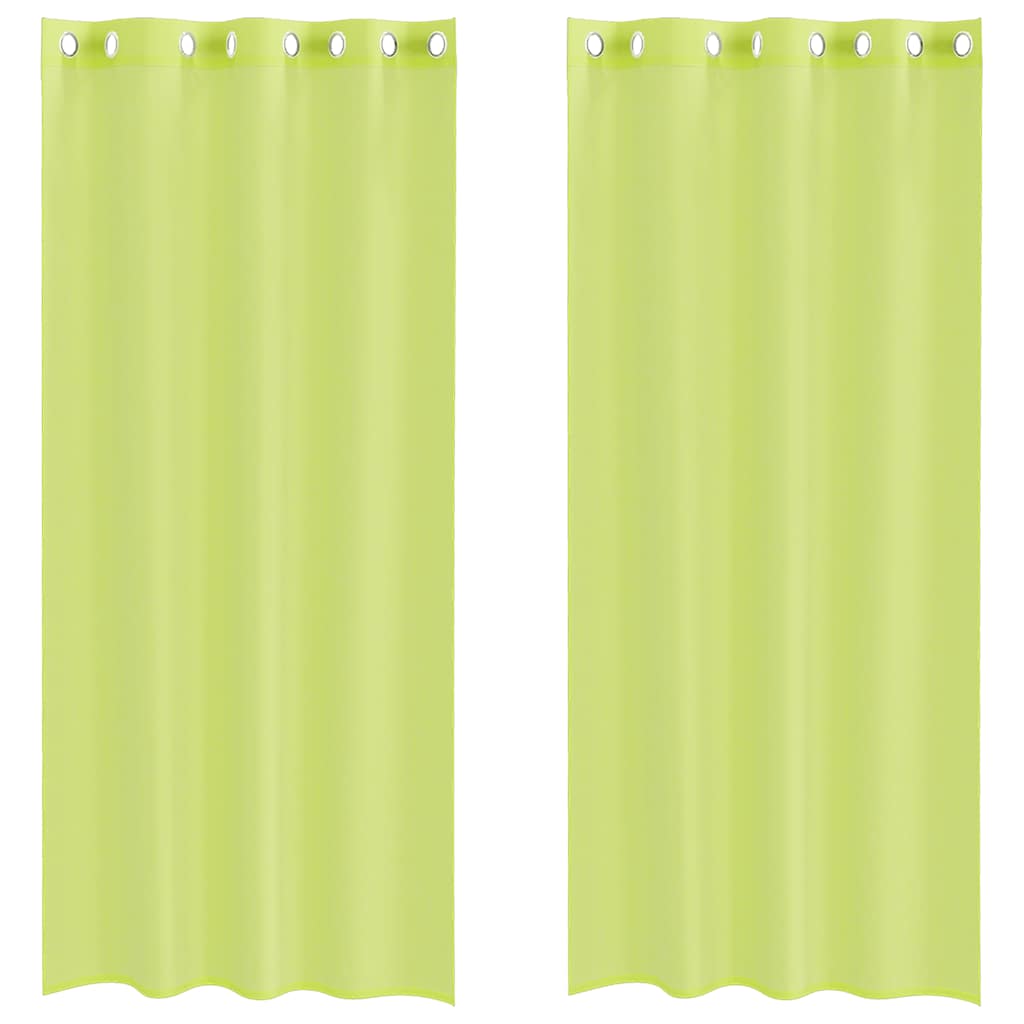 Vidaxl gordijnen voile met doorvoertules 2 st 140x225 cm appelgroen