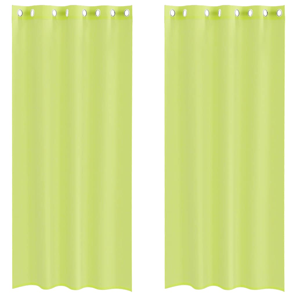 Vidaxl gordijnen voile met doorvoertules 2 st 140x245 cm appelgroen