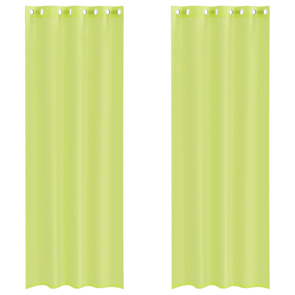Vidaxl gordijnen voile met doorvoertules 2 st 140x260 cm appelgroen