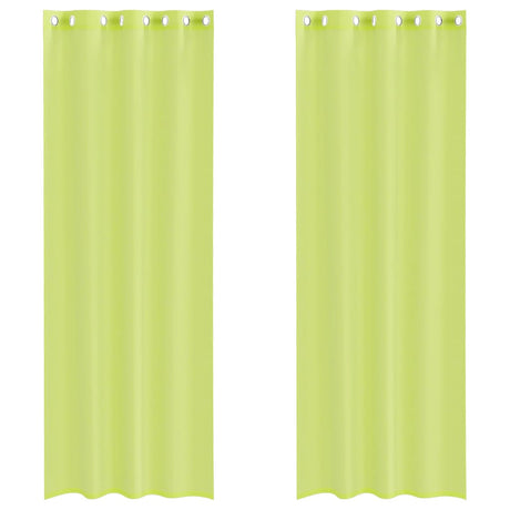 Vidaxl voile gordijnen met doorvoertules 2 st 140x300 cm appelgroen