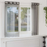 Vidaxl gordijnen voile met doorvoertules 2 st 140x140 cm zwart